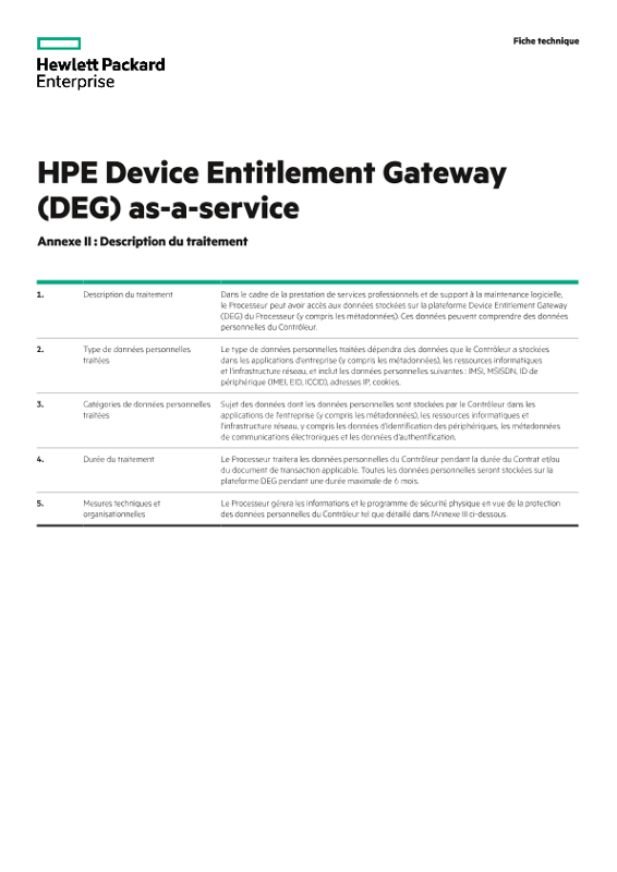 Fiche juridique : HPE Data Privacy and Security Agreement Schedule thumbnail