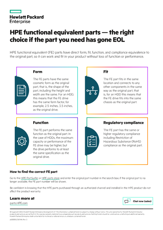 HPE functional equivalent parts – the right choice if the part you need has gone EOL thumbnail
