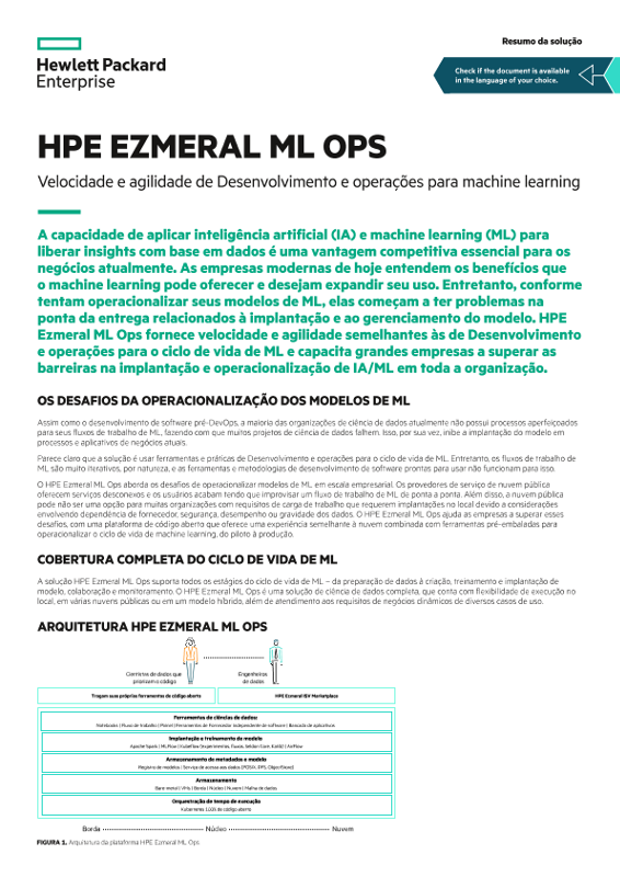 Resumo da solução: HPE Ezmeral ML Ops thumbnail