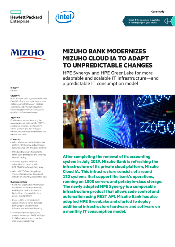 Mizuho Bank modernizes Mizuho Cloud IA to adapt to unpredictable changes case study thumbnail