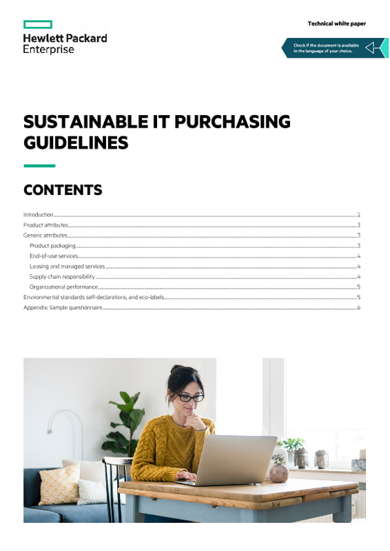 Sustainable IT purchasing guidelines technical white paper thumbnail