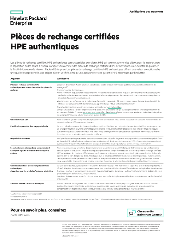Pièces de rechange certifiées HPE authentiques thumbnail