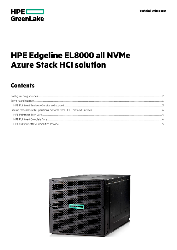 HPE Edgeline EL8000 all NVMe Azure Stack HCI solution thumbnail
