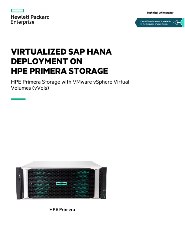 Virtualized SAP HANA Deployment on HPE Primera Storage thumbnail
