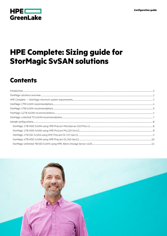 HPE Complete – Sizing Guide for StorMagic SvSAN Solutions configuration guide thumbnail