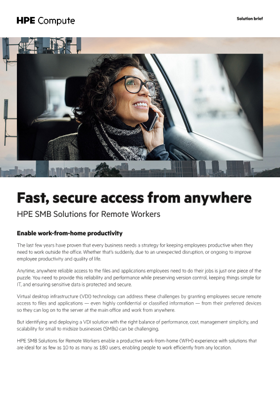 Fast, secure access from anywhere – HPE SMB Solutions for Remote Workers thumbnail