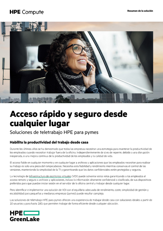 Acceso rápido y seguro desde cualquier lugar: soluciones HPE para teletrabajadores thumbnail
