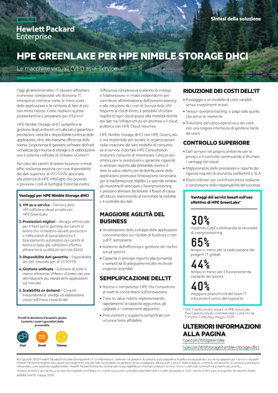 HPE GreenLake per HPE Nimble Storage dHCI - Sintesi della soluzione thumbnail