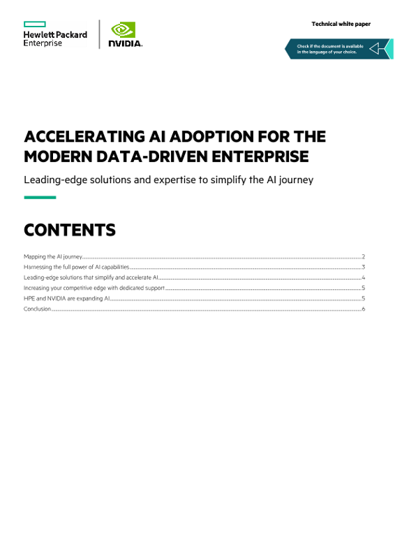 Accelerating AI adoption for the modern data-driven enterprise technical white paper thumbnail