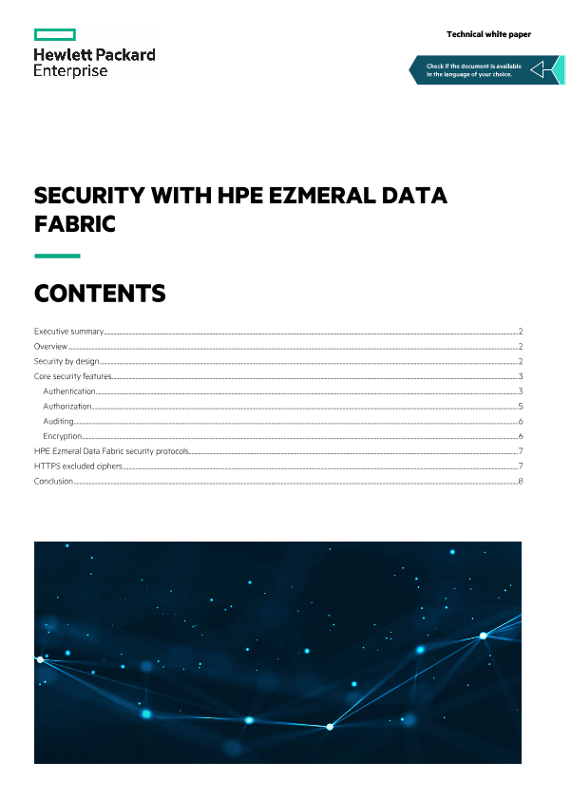 Security with HPE Ezmeral Data Fabric technical white paper thumbnail