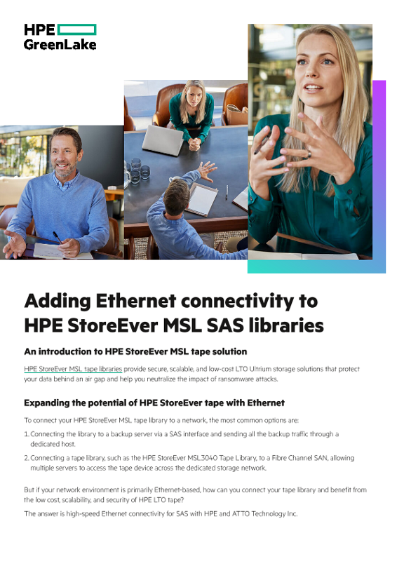 Adding Ethernet connectivity to HPE StoreEver MSL SAS libraries thumbnail