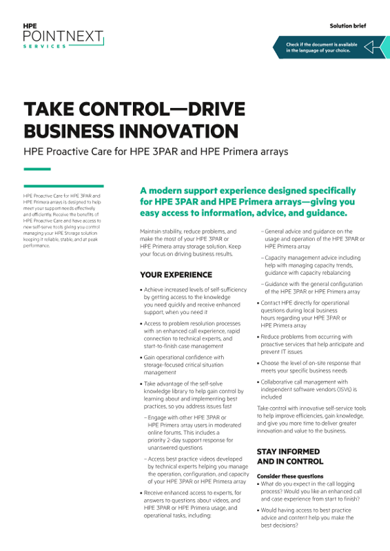 Take Control – Drive Business Innovation solution brief thumbnail