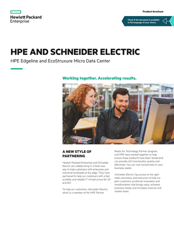 HPE and Schneider Electric – HPE Edgeline and EcoStruxure Micro Data Center product brochure thumbnail
