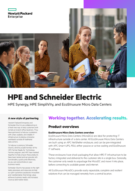 HPE and Schneider Electric – HPE Synergy, HPE SimpliVity, and EcoStruxure Micro Data Centers thumbnail