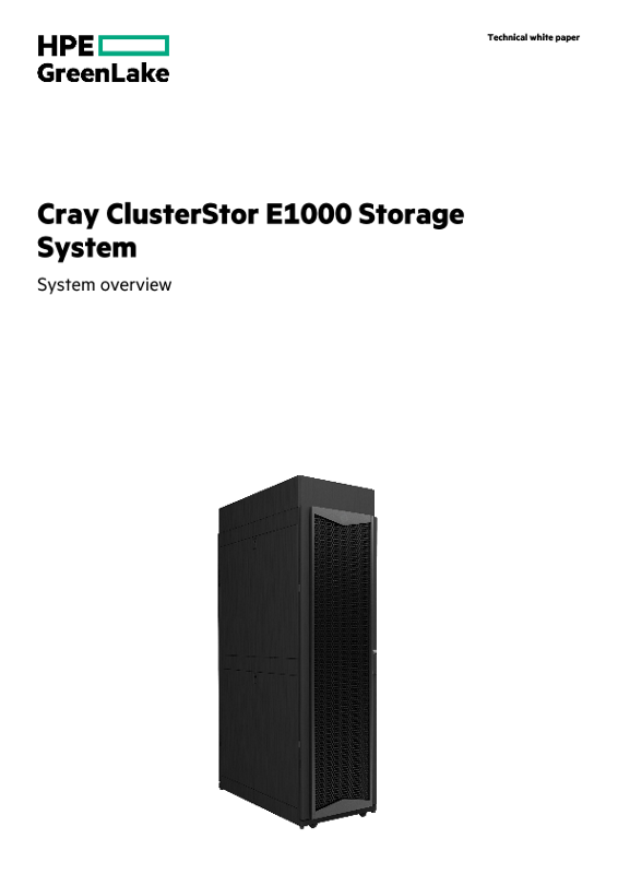 Cray ClusterStor E1000 storage system – System overview thumbnail