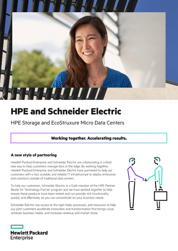 HPE and Schneider Electric – HPE Storage and EcoStruxure Micro Data Centers product brochure thumbnail