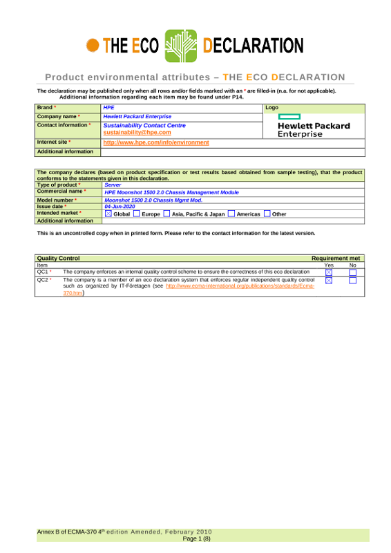 HPE Moonshot 1500 2.0 Chassis Management Module thumbnail