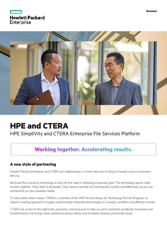 HPE and CTERA – HPE SimpliVity and CTERA Enterprise File Services Platform thumbnail