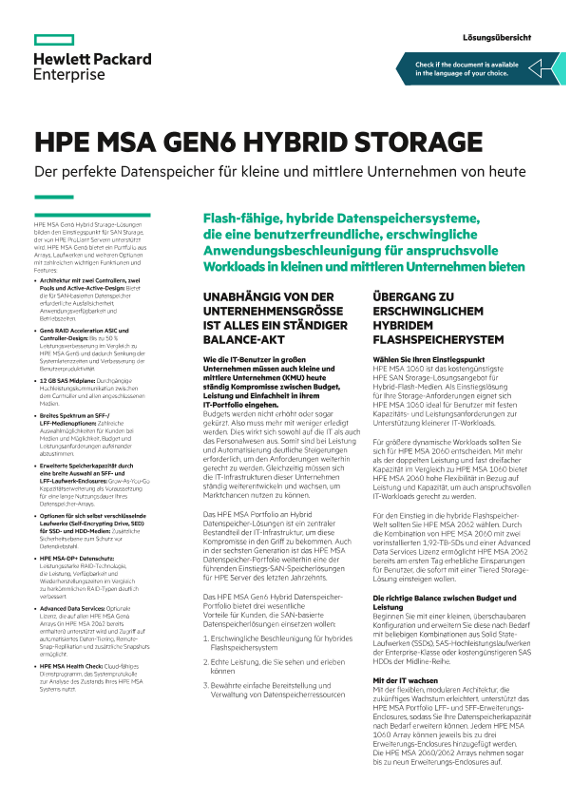 HPE MSA Gen6 Hybrid Storage – Lösungsübersicht thumbnail