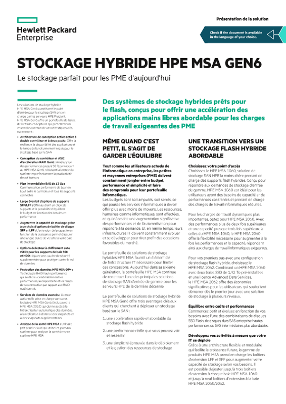 Présentation de la solution de stockage hybride HPE MSA Gen6 thumbnail