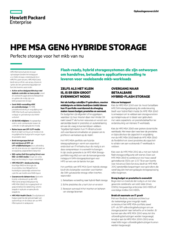 HPE MSA Gen6 Hybrid Storage Oplossingenoverzicht thumbnail