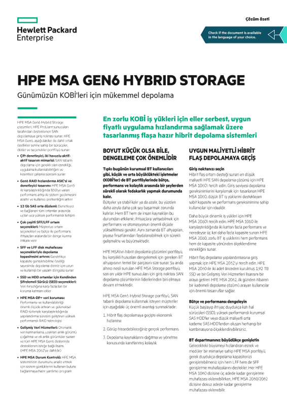 HPE MSA Gen6 Hybrid Storage çözüm özeti thumbnail