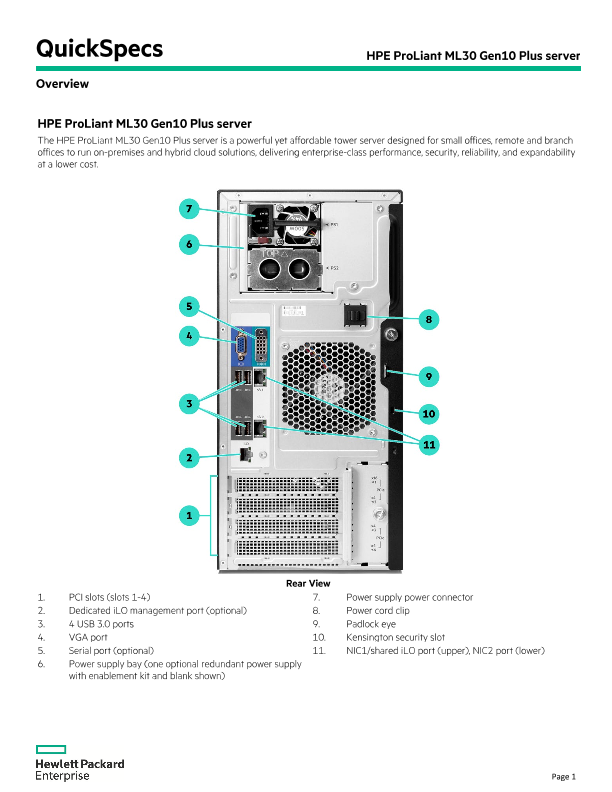 HPE ProLiant ML30 Gen10 Plus server thumbnail