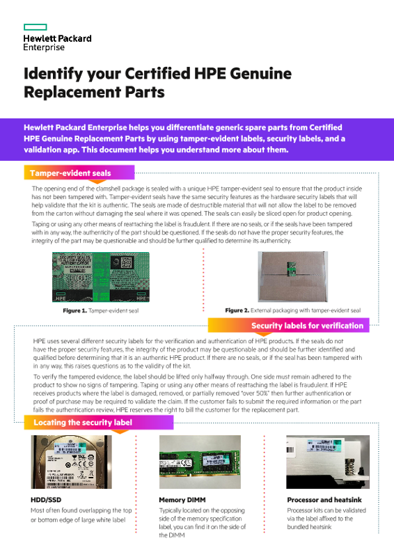 Identify your Certified HPE Genuine Replacement Parts thumbnail