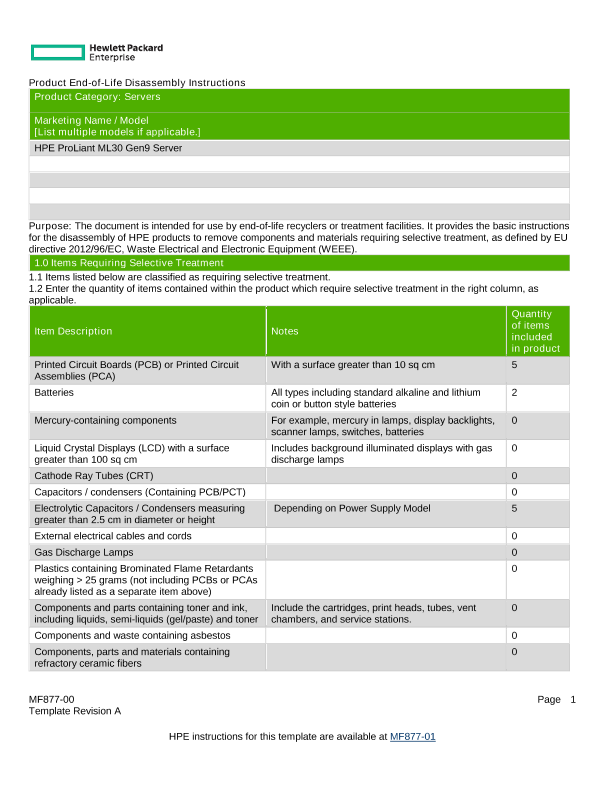 HPE ProLiant ML30 Gen9 Server thumbnail