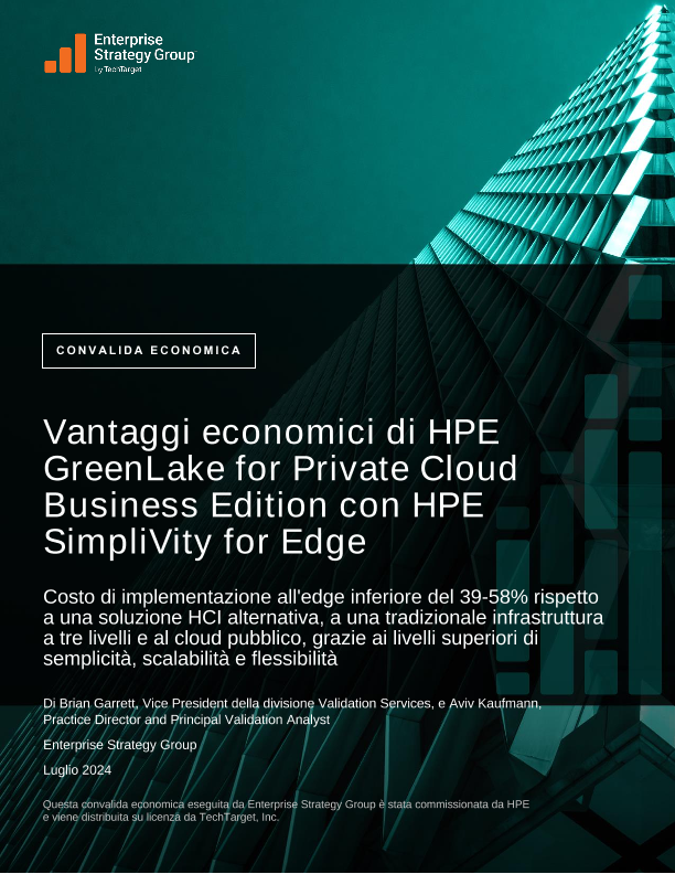 Vantaggi economici di HPE GreenLake for Private Cloud Business Edition con HPE SimpliVity for Edge thumbnail