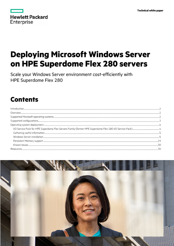 Deploying Microsoft Windows Server on HPE Superdome Flex 280 servers thumbnail