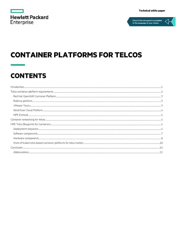 Container platforms for telcos technical white paper thumbnail