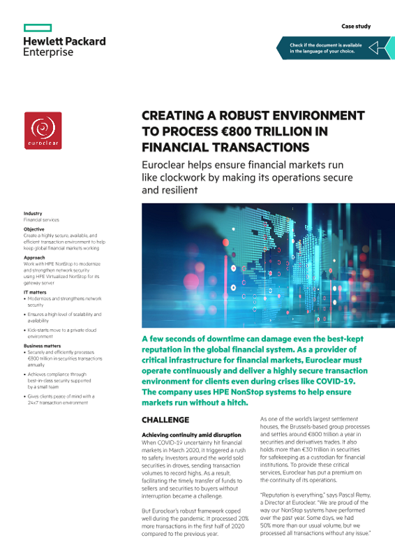 Creating a robust environment to process €800 trillion in financial transactions case study thumbnail