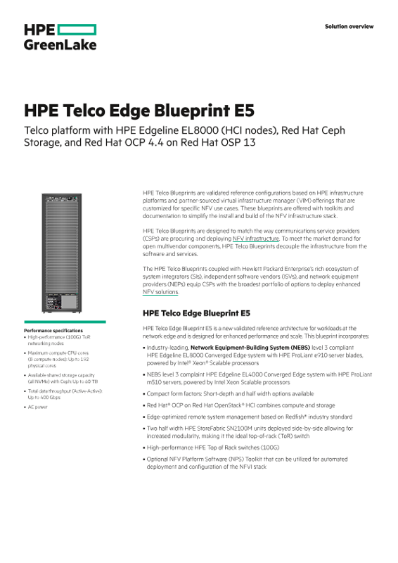 HPE Telco Edge Blueprint E5 thumbnail