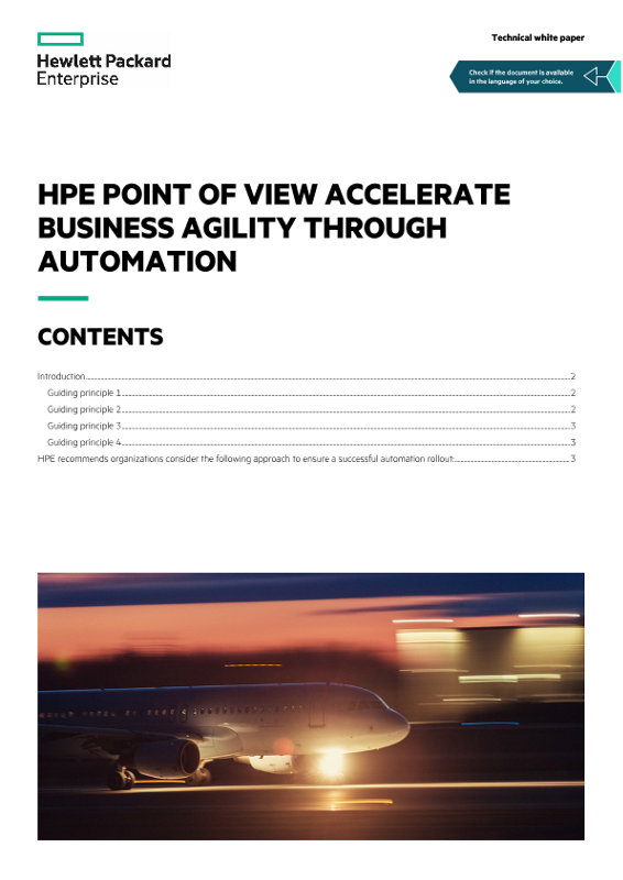 HPE Point Of View Accelerate Business Agility Through Automation ...