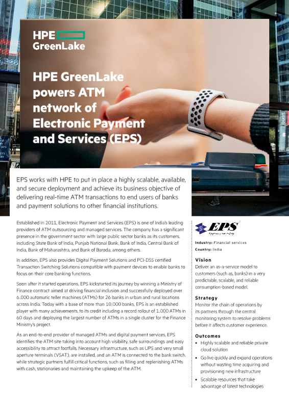 HPE GreenLake powers ATM network of Electronic Payment and Services (EPS) thumbnail