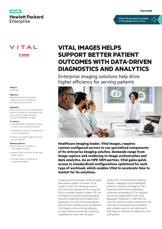 Vital Images helps support better patient outcomes with data-driven diagnostics and analytics case study thumbnail