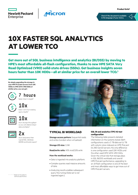 10x Faster SQL Analytics at Lower TCO product brief thumbnail