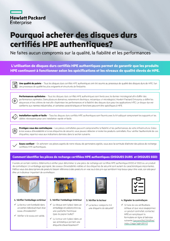 Pourquoi acheter des disques durs certifiés HPE authentiques? thumbnail