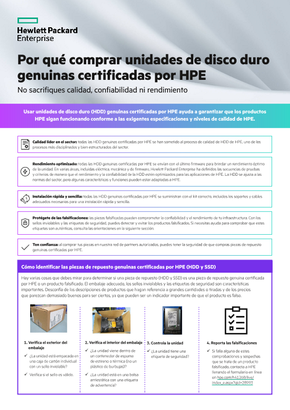 Por qué comprar unidades de disco duro genuinas certificadas por HPE thumbnail