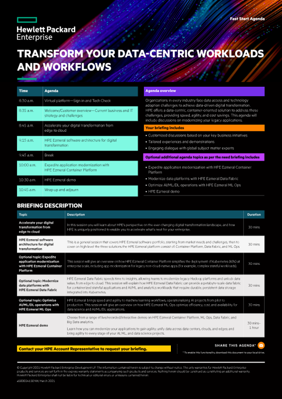Transform your data-centric workloads and workflows fast start agenda thumbnail