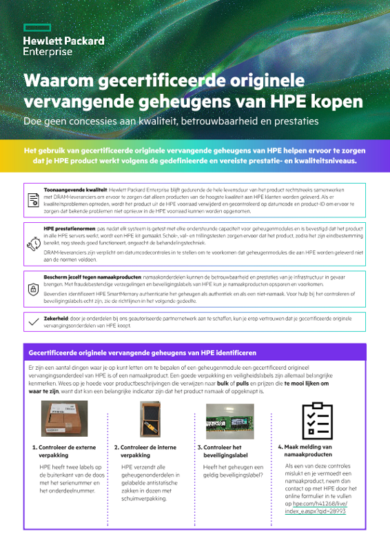 Waarom gecertificeerde originele vervangende geheugens van HPE kopen thumbnail