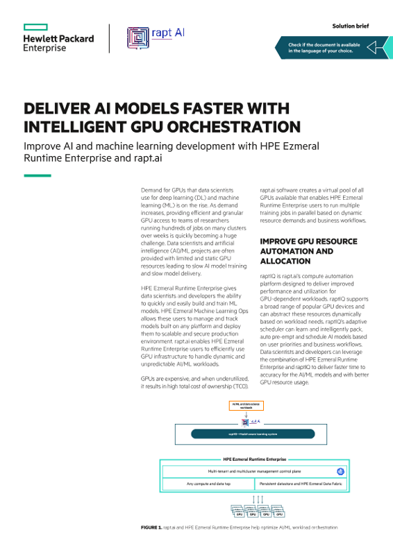 Deliver AI Models Faster with Intelligent GPU Orchestration solution brief thumbnail