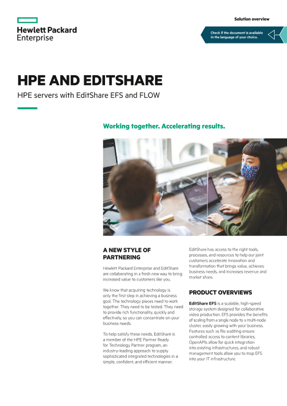 HPE and EditShare – HPE Servers with EditShare EFS and FLOW solution overview thumbnail