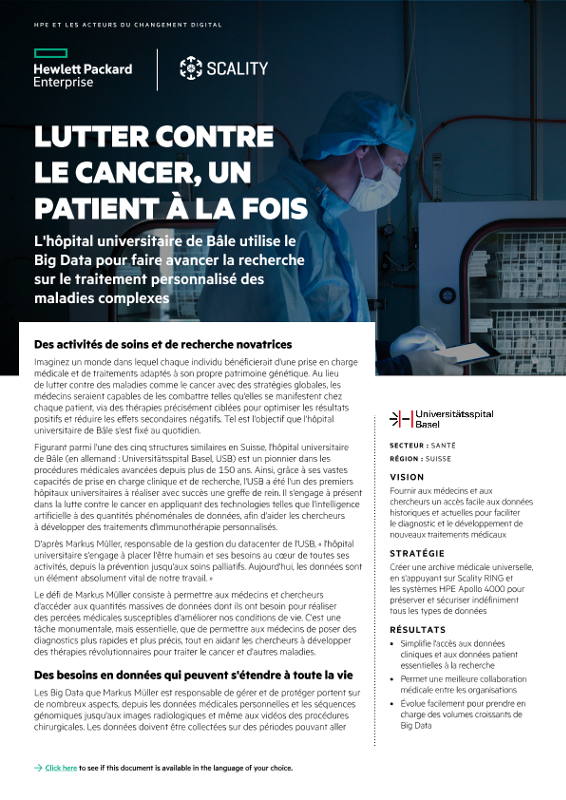 Étude de cas : Lutter contre le cancer, un patient à la fois — Hôpital universitaire de Bâle thumbnail