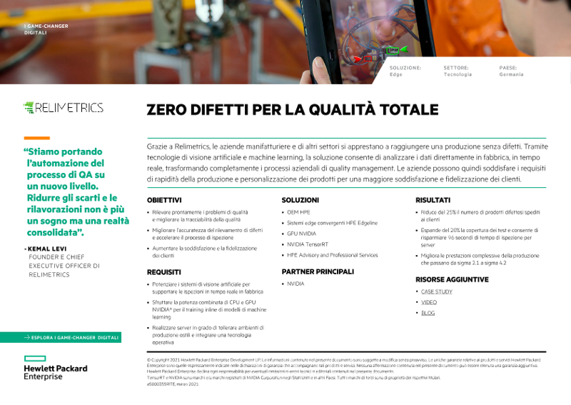 Zero difetti per la qualità totale - Game-changer digitali: Relimetrics - Panoramica di una pagina thumbnail