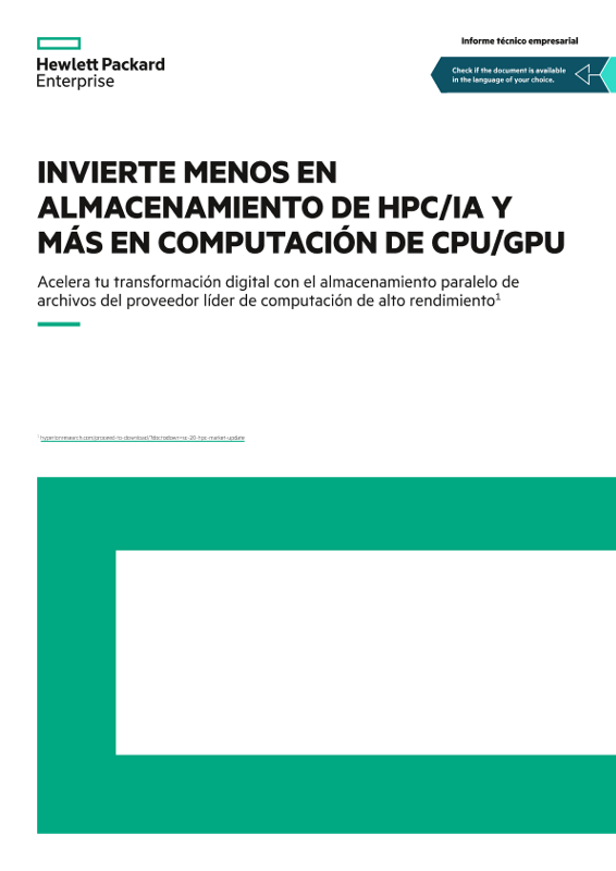 Informe técnico empresarial: Invierte menos en almacenamiento de HPC/IA y más en computación de CPU/GPU thumbnail