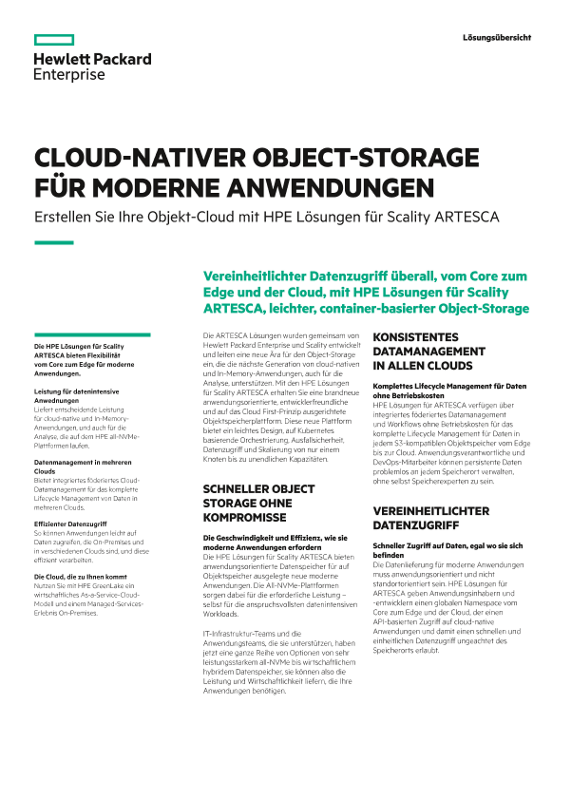 Erstellen Sie Ihre Objekt-Cloud mit HPE Lösungen für Scality ARTESCA – Lösungsübersicht thumbnail