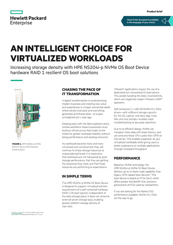 An Intelligent Choice for Virtualized Workloads product brief thumbnail