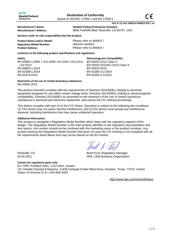 HPE OfficeConnect 1420 Switch Series (JH019A) #EUDoC HNGZA-HA0023